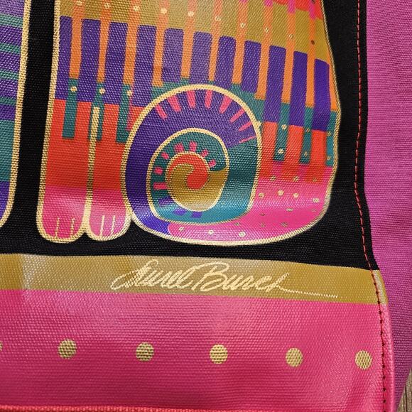 Laurel Burch Colorful Cat Oversized Tote Bag Multicolor Vtg Artsy Eclectic - Picture 5 of 13